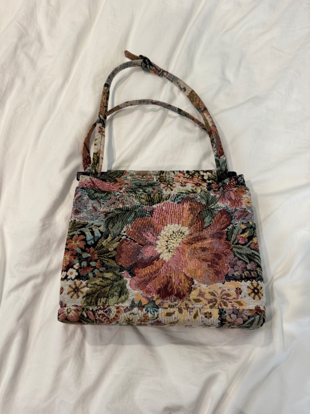 Vintage Toby Weston Floral Tapestry Shoulder Bag Cottagecore Boho